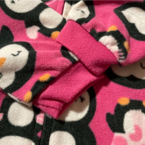 Carter's fleece sleeper footie pajamas pink penguins size 2T - Picture 7 of 8